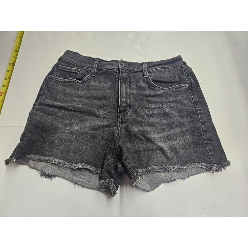 a.n.a A New Approach Womens Black High Rise Denim Shorts Size 10 Frayed Hem